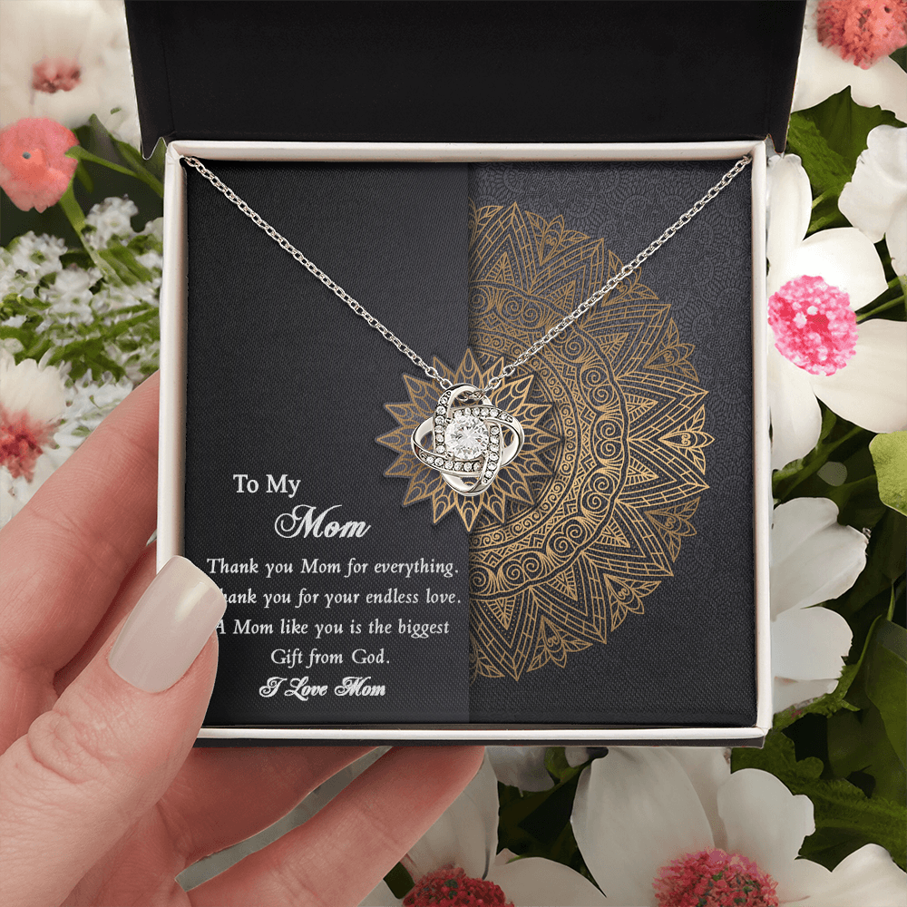 Thank you Mom Necklace from Daughter Gift for Mother's Birthday Xmas Present