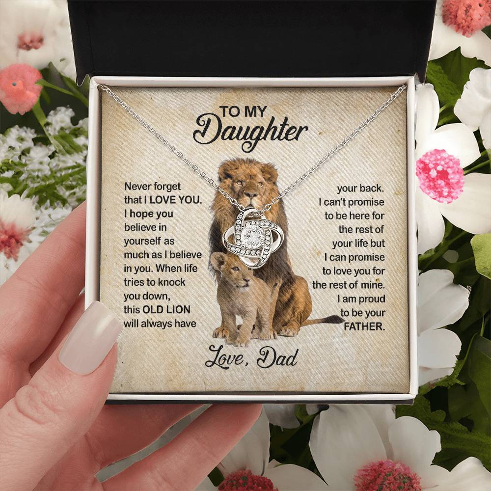 To My Daughter Gift from Dad Old Lion Necklace For Daughter Jewelry for Women