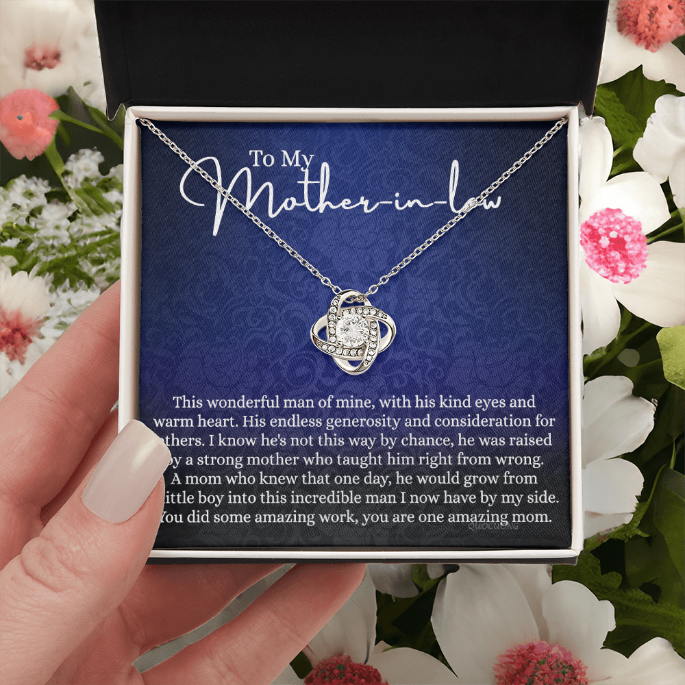 Happy Mother's Day Necklace - To My Mother In Law Love Knot Necklace From Son This Wonderful Man Of Mine, Mother In Law And Son In Law Gift Necklace Gift For Amazing Mom Jewelry Gift For Women