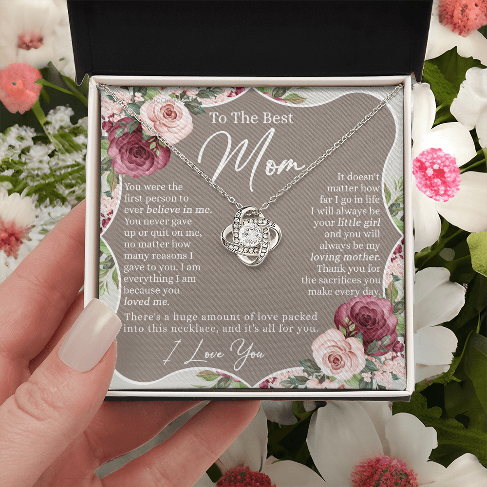 To The Best Mom Necklace From Daughter, Mother And Daughter Gift Necklace For Her, Personalized Gift Necklace For Mom, Thank You Mom Necklace Jewelry For Women On Mother's Day, Anniversary