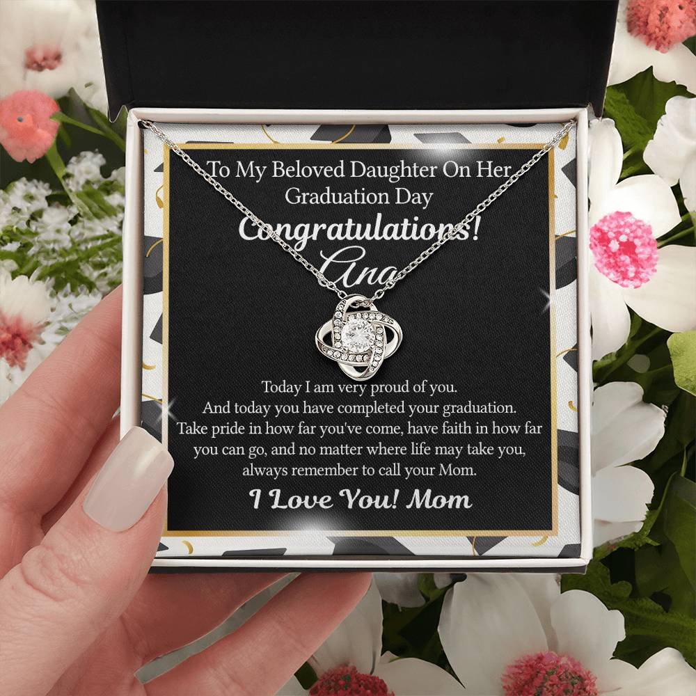 To My Beloved Daughter Graduation Gift From Mom, Graduation Day Necklace Gift For Daughter On Phd Graduation Graduating College Graduation, High School, Senior Graduation, Class of 2026 Necklace