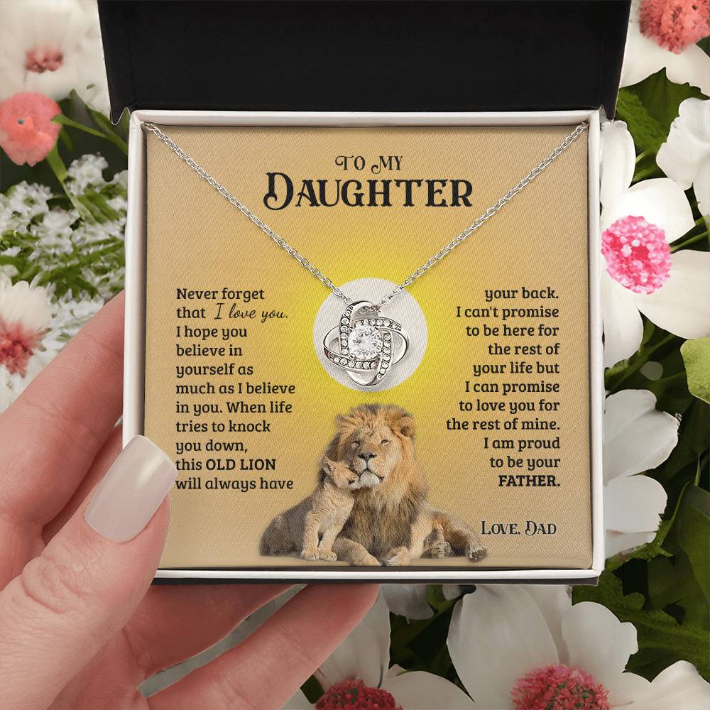 To My Daughter from Dad Old Lion Necklace Jewelry for Women Birthday Valentine