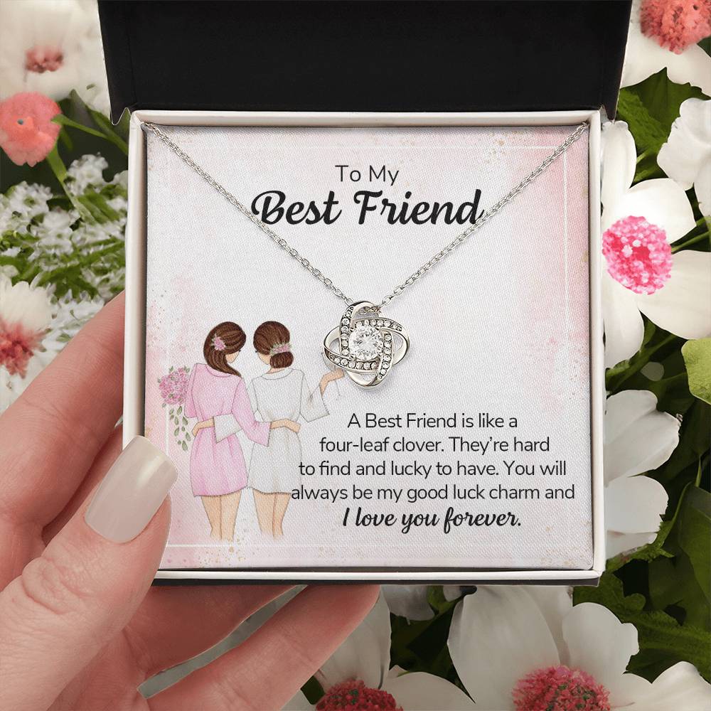 Best Friend Party Gift Necklace, Gift Pendant For BBF On Wedding, To My Best Friend Necklace From Friend BFF, Best Friend Love Knot Necklace Gift On Birthday, Anniversary, Christmas