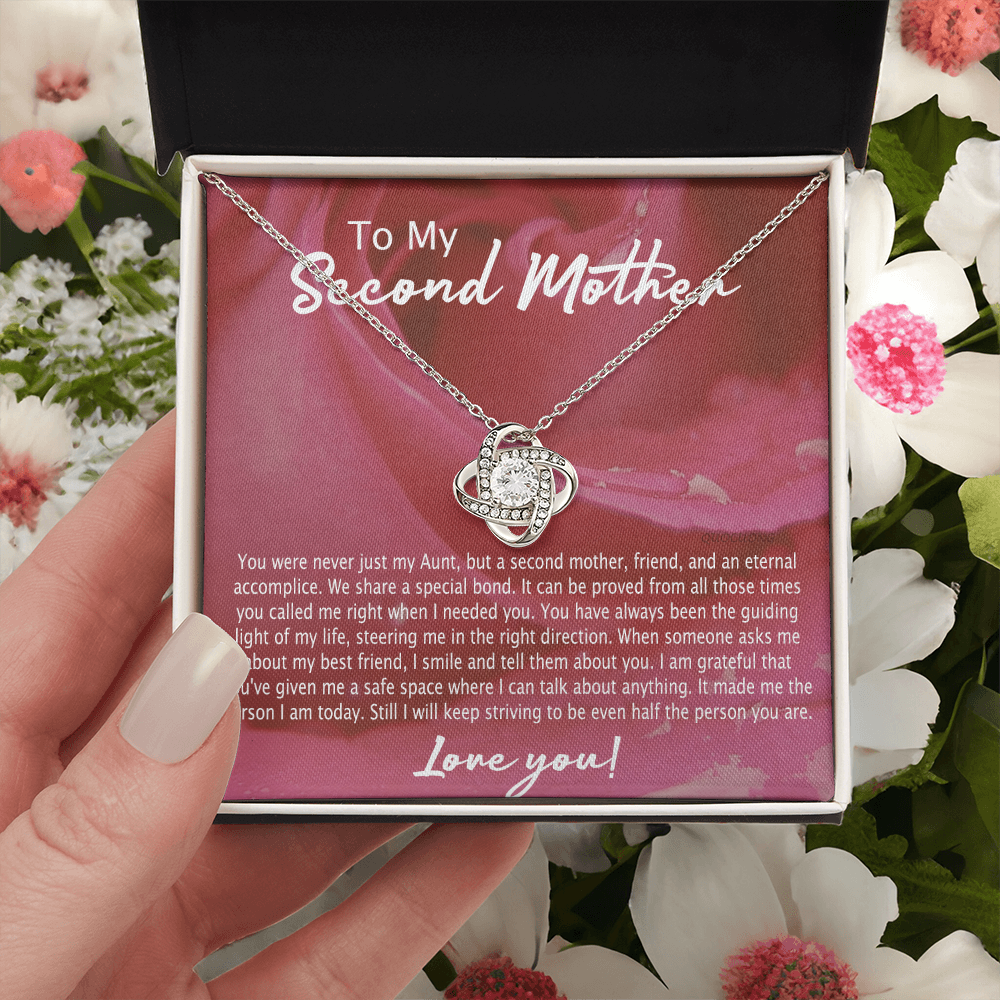 Second Mother Necklace, To My Second Mom Love Knot Necklace From Son, Second Mother Gift Necklace, Mother Pendant Gift Necklace From Daughter Or Son, Jewelry Gift For Women, Boyfriend's Mom Gift