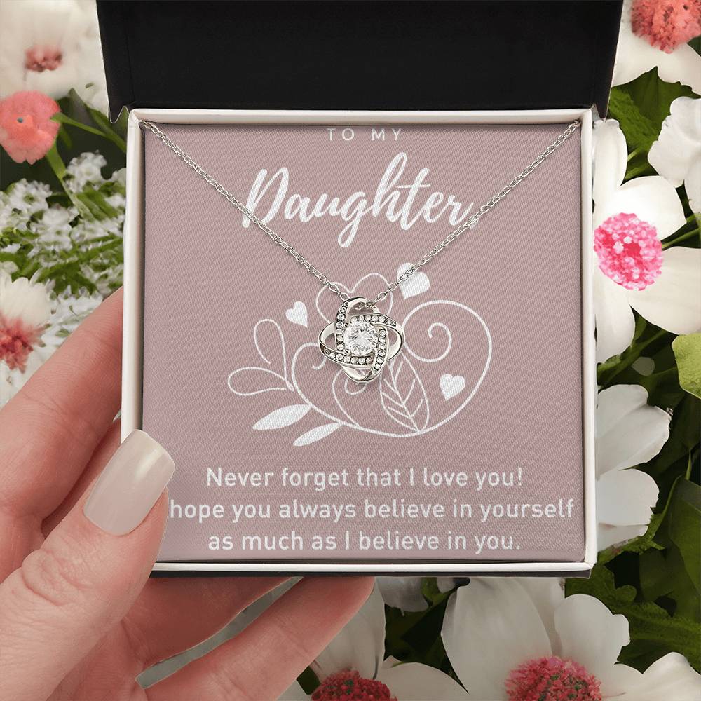 To My Daughter Gift Necklace From Dad, Never Forget That I Love You I Hope You Believe in Yourself Pendant, Daughter Pendant Necklaces, Father Daughter From Dad On Birthday, Christmas, Anniversary