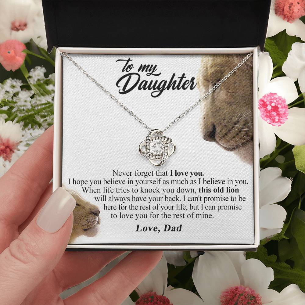 To My Daughter Gift from Dad Old Lion Necklace For Daughter Jewelry for Women