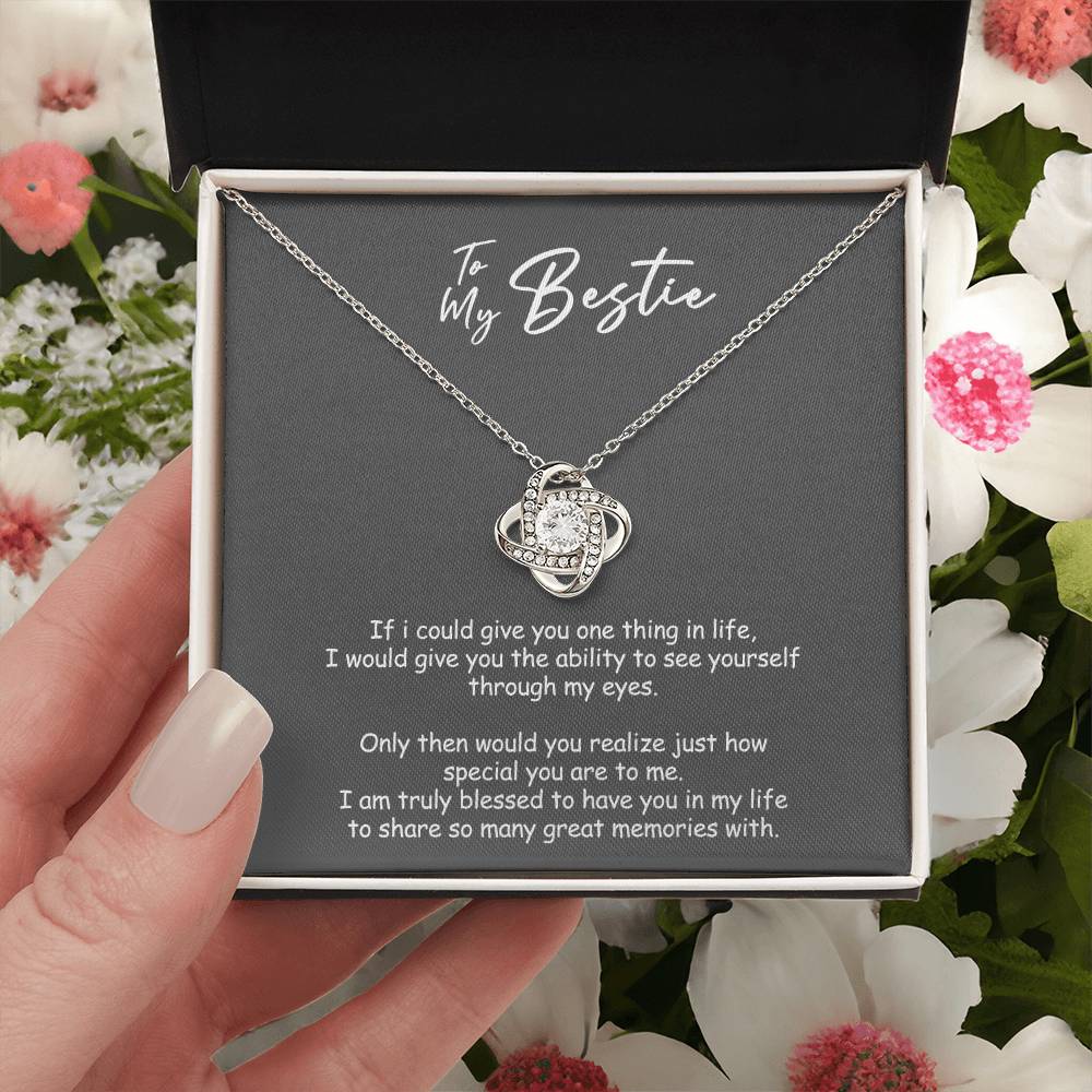 To My Badass Bestie Necklace From Men, Boyfriend, Besttie Gift Necklace, Bestie Wedding Gift Love Knot Pendant, Bridesmaid Gift for Badass Bestie Love Knot Necklace On Valentine's, Anniversary