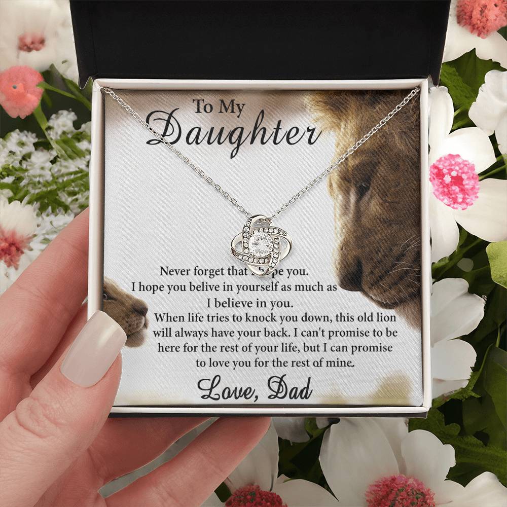 Father Daughter Necklace - Sterling Steel Necklace For Daughter, Necklace Gift On Graduation Gift Birthday Gifts for Daughter from Dad - Lion Daughter Jewelry Gift For Girls, Little Girl Necklace