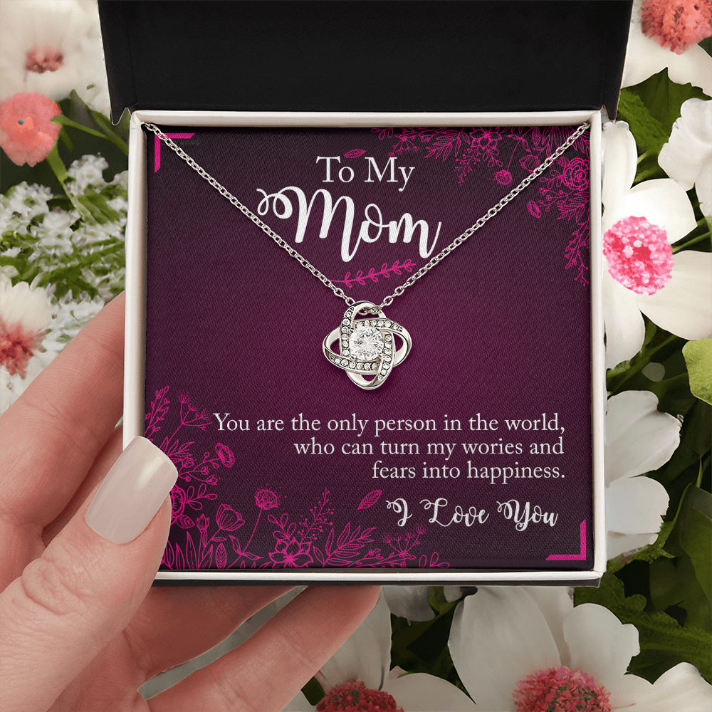 To My Mom Necklace From Daughter, You Are The Only Person Necklace Gift For Mom, Mother And Daughter Love Knot Necklace, Mom Gift Necklace On Birthday Gift, Anniversary Pendant Gift For Mom Jewelry