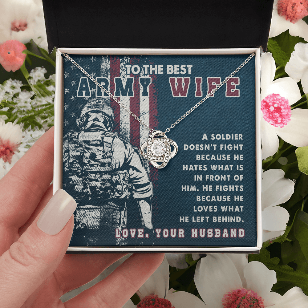 To My Wife Necklace Gift From Husband, To The Best Army Wife Necklace, Soldier Gift Necklace, Husband And Wife Necklace Love Your Husband, Army Wife Gift Necklace To The Best Military Wife Necklace