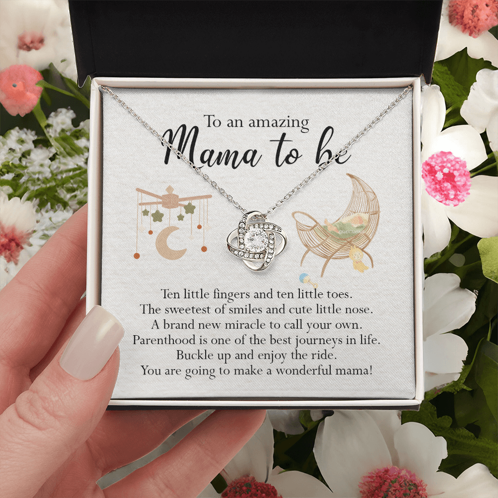 To An Mama To Be Gift Necklace, To An Amazing Mama To Be Love Knot Necklace For New Mom Expecting Mom Mother's Day Gift Idea Necklace For New Mom, Mama To Be Gift Necklace Jewelry Gift for Women