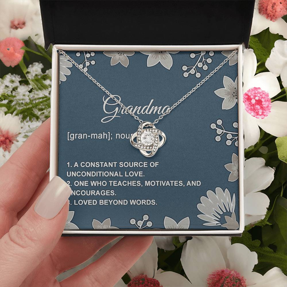 Jewelry Gift for Women, Grandma Gift Pendant, Grandma Gift Necklace - To My Grandma Love Knot Necklace From Granddaughter, Grandmother Grandma Love Beyond Words Necklace Gift For Grandma On Birthday