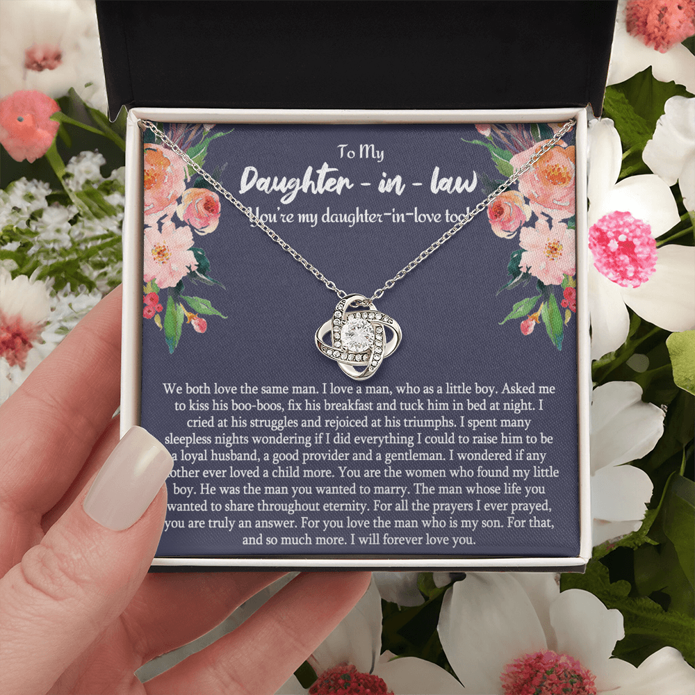 Daughter in Law Gifts Necklace From Mother in Law To My Bonus Daughter in Law Pendant From Mom, Mother Jewelry with Message Card and Gift Box Surprise Gift for Daughter in Law, Daughter in Law Gift