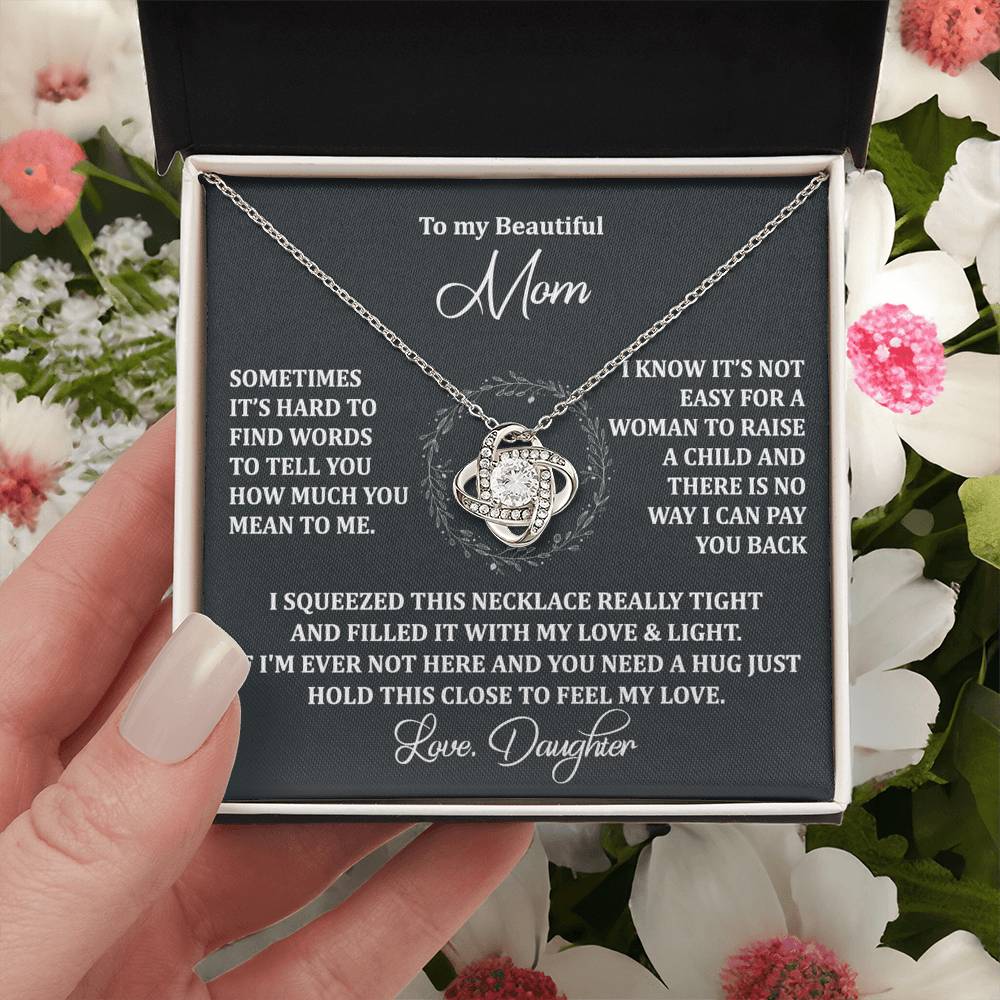 To My Beautiful Mom Necklace Gift From Daughter, Jewelry For Women Pay you Back