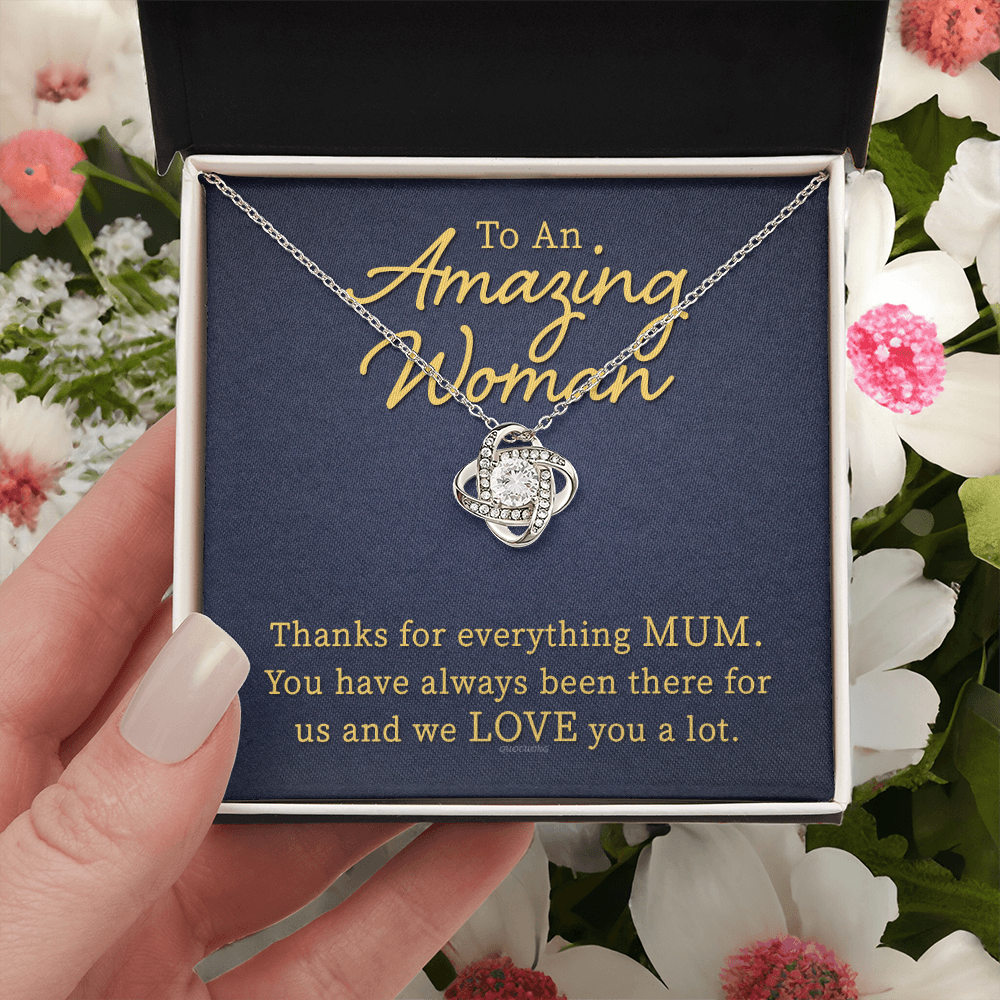 Thank You Mom For Everything Necklace, Happy Mother And Daughter Gift Necklace, To My Mom Necklace From Daughter, Thank You Card Gift For Woman On Mother's Day, Anniversary Necklace Gift For Her