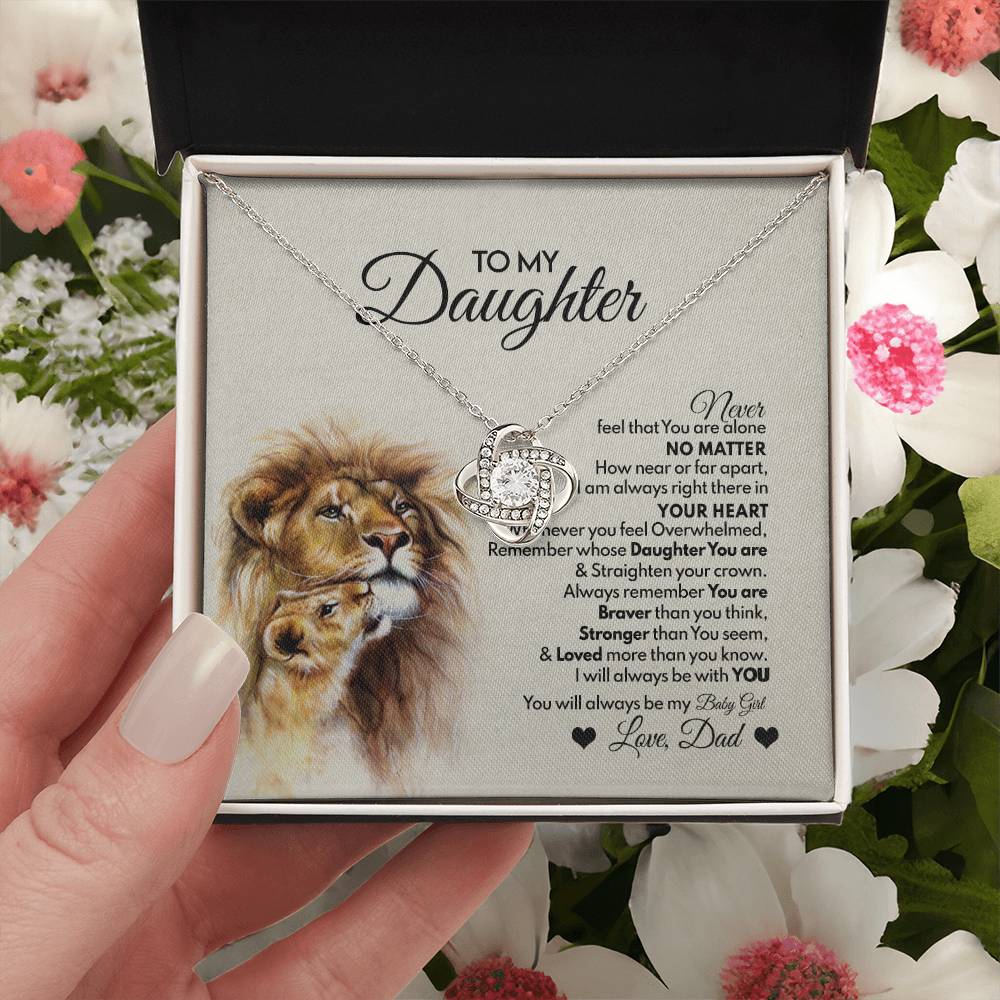 To My Daughter Gift from Dad Old Lion Necklace For Daughter Jewelry for Women