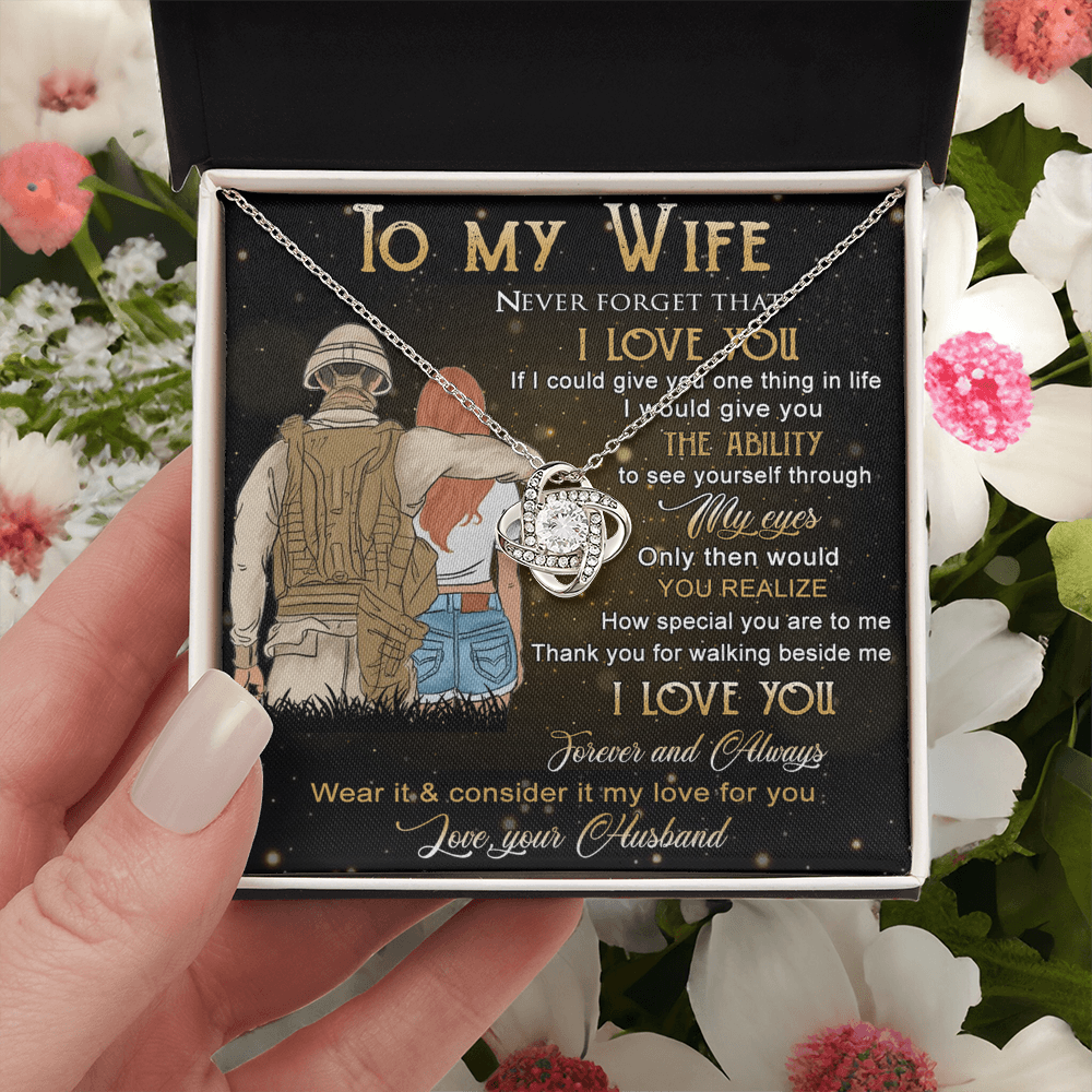 Soldier Necklace Husband To Wife - To My Wife Necklace Gift From Husband On Anniversary, Army Gift Necklace, Military Gift For Wife, Never Forget Necklace Gift For Wife, Jewelry Gift For Women