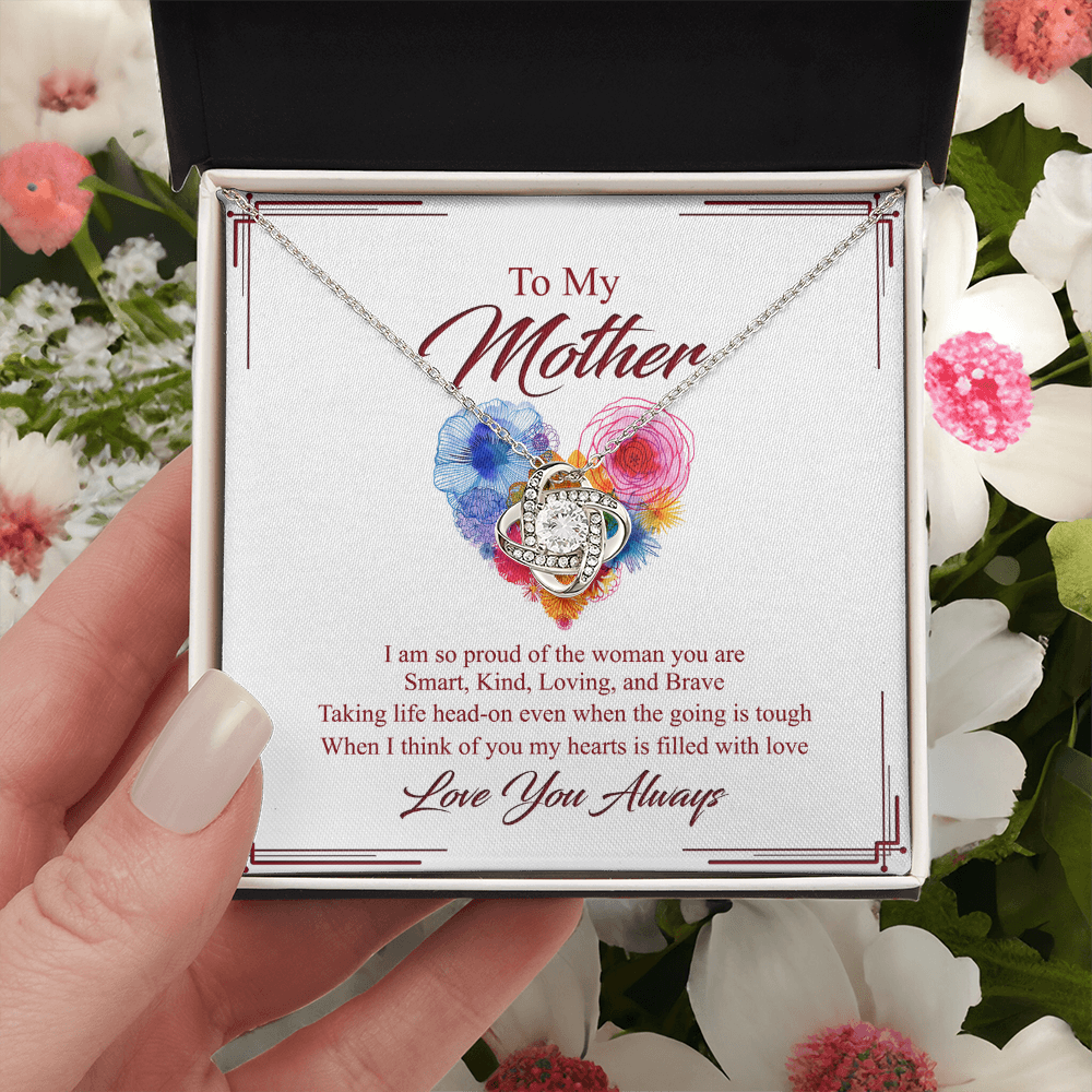 Mother Gift Necklace, To My Mother Love Knot Necklace Gift From Daughter And Mother Love Knot Pendant Gift For Mom Bonus Mom Gift Necklace Love You Always Pendant Gift For Mom Jewelry Gift For Women