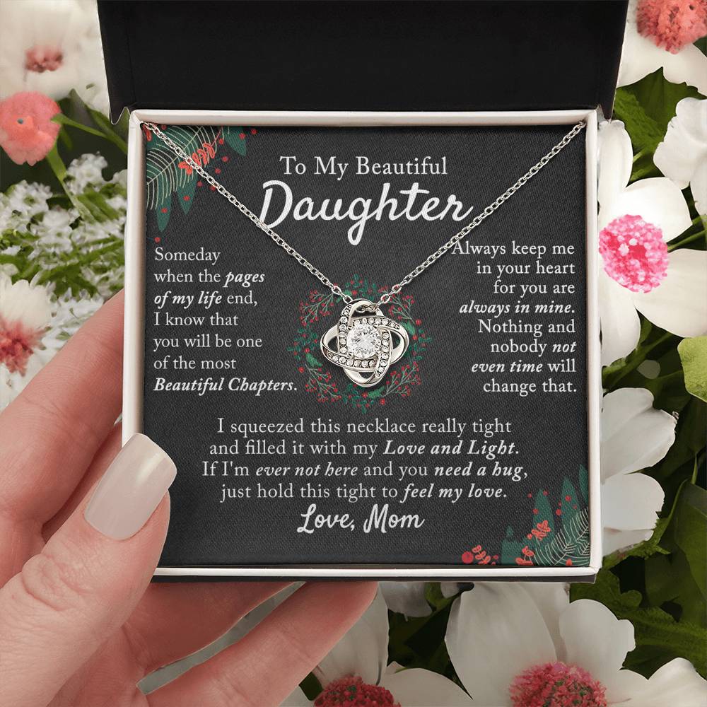 To My Beautiful Daughter Necklace, Gift From Mom To Daughter, The Love Knot Necklace, Graduation Gift, Birthday Gift, Mothers Day Necklace Birthday Gift, Jewelry Gift For Girls, Little Girl