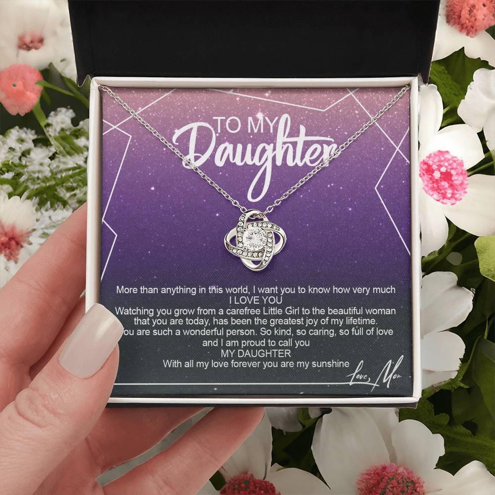 To My Daughter Necklace Gift from Mom or Dad, Sentimental Gift for Her, Daughter Gift On Birthday Gift, Graduation Gift Message Card and Gift Box styles To Daughter, Jewelry Gift For Little Girls