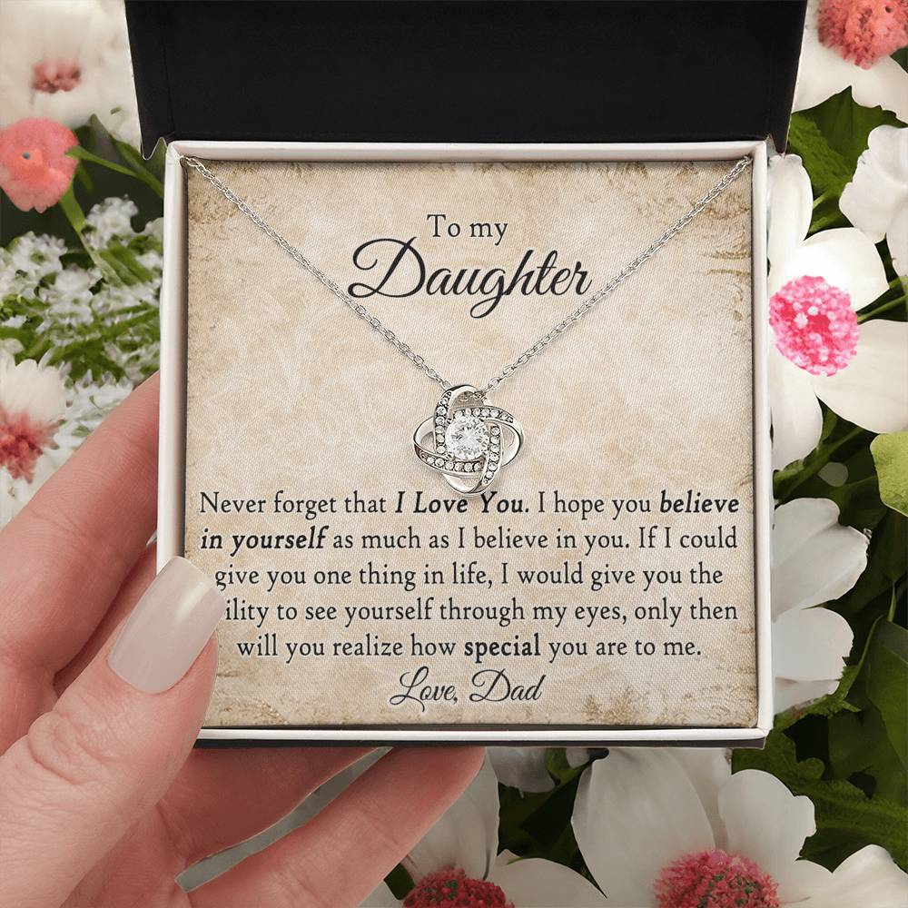 To My Daughter Necklace from Dad Daughter Necklaces Gift from Dad Father Sterling Steel Necklace Jewelry for Daughter Inspirational Gifts for Daughter on Christmas Birthday Graduation Gift