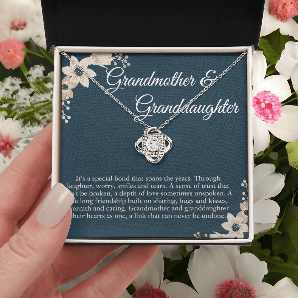 Love Knot Necklace For Granddaughter And Grandmother - To My Granddaughter Necklace From Grandma, Grandmother Gift Necklace On Birthday Gift Graduation Gift, Christmas, Jewelry Gift For Girls