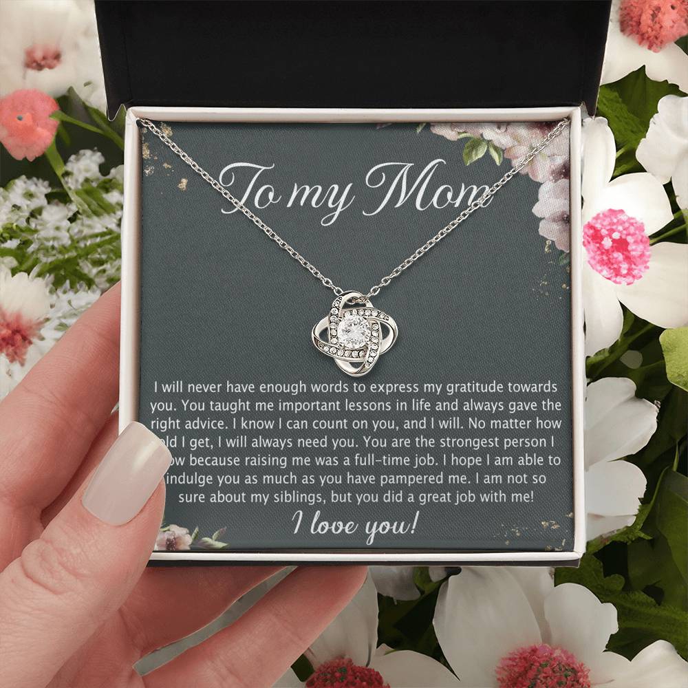 To My Mom Love Knot Necklace From Daughter, No Matter Necklace Gift For Mom, Daughter And Mother Love Knot Pendant Gift For Mom, Jewelry Gift For Women, Mom Gift Necklace, Daughter To Mom Pendant