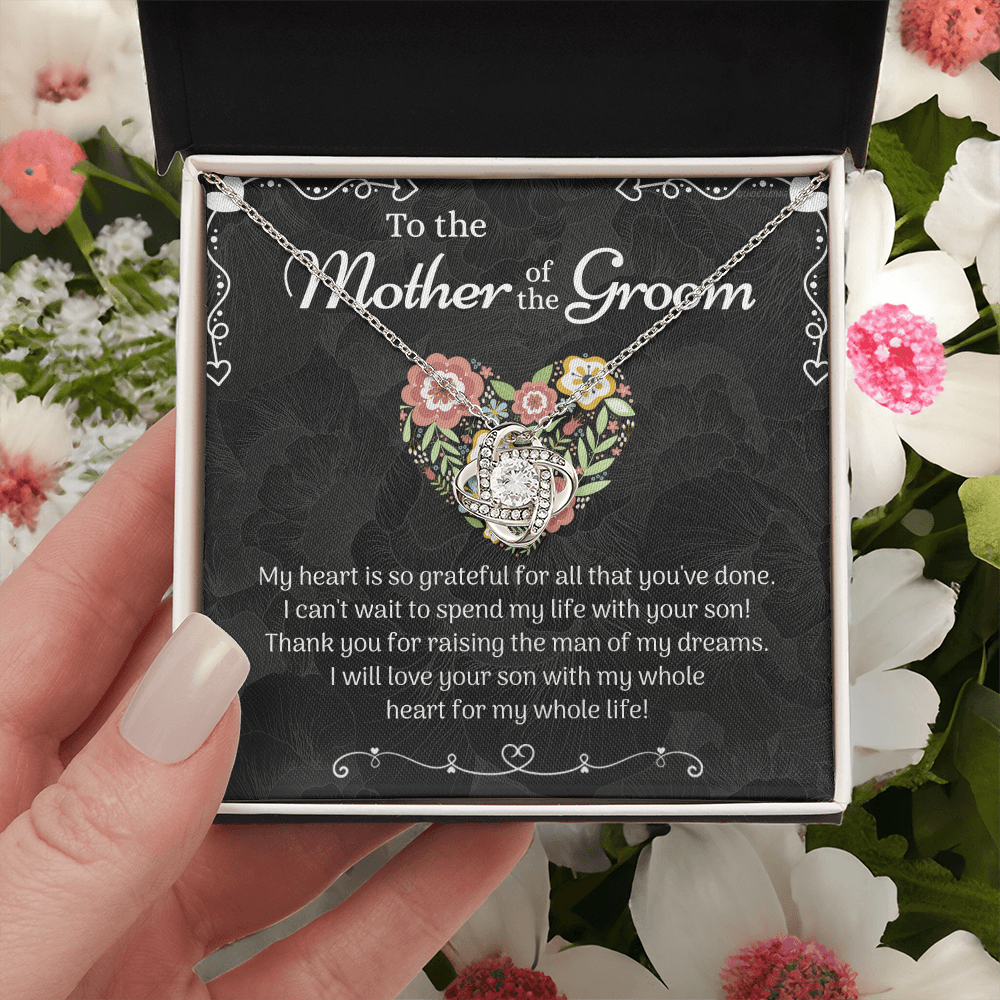 Mother of the Groom Sunflower Necklace from Bride, To The Mother of the Groom Love Knot Necklace From Son Gift For Mom, Mother Of The Groom Gift Necklace, Mom of Groom Gift Jewelry Gift For Women