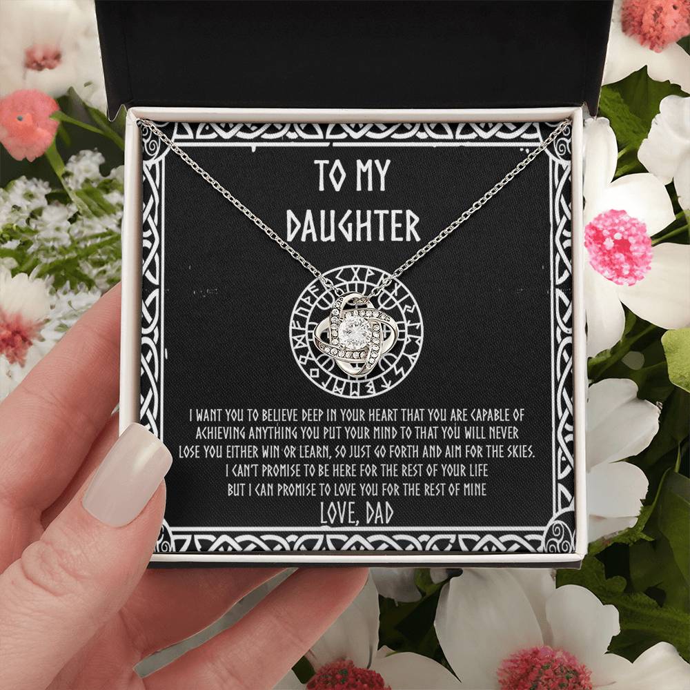 Daughter Viking Gift Necklace, Viking To My Daughter From Dad I Want You To Believe Deep In Your Pendant Necklace Message Card and Gift Box styles Gift On Birthday, Christmas Graduation Gift