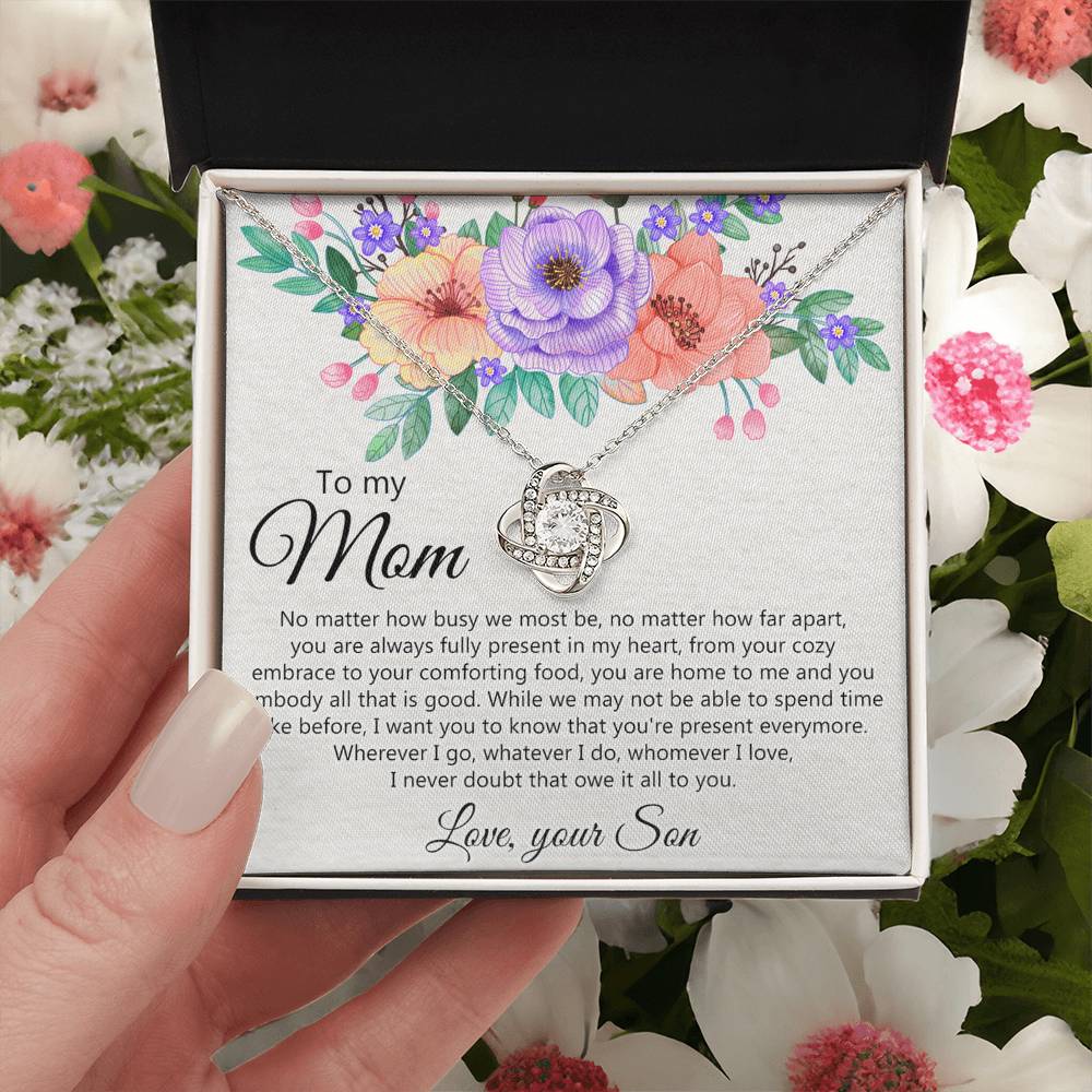 To My Mom Love Your Son Necklace, Meaningful Gift Necklace for Mom, To My Mom Love Knot Necklace, Jewelry Gift For Women, Pendant Gift for Mom, Son to Mom Jewelry Mom Gift Necklace on Mother's Day