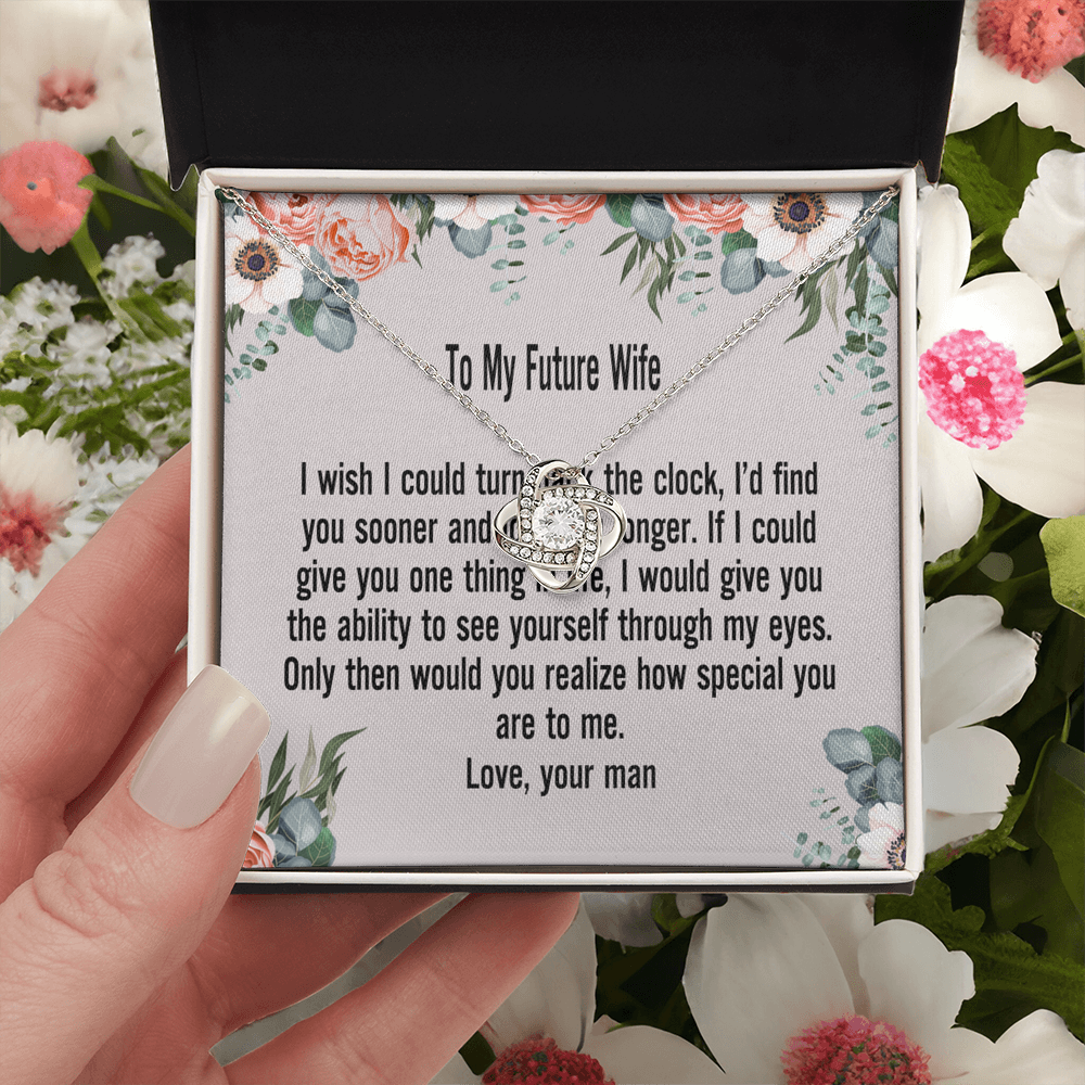 Gift For Wife Necklace, To My Future Wife Necklace From Husband, Wife Love Knot Necklace, Jewelry Gift For Women, Badass Wife Gift Necklace, Future Wife Gift Necklace Soulmate Gift Love Knot Pendant
