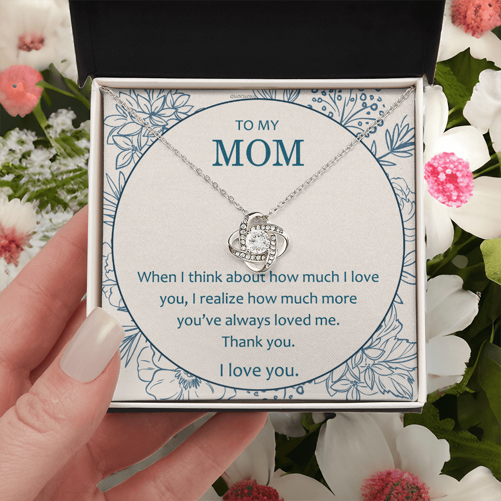 Mother And Daughter Necklace, To My Mom Love Knot Necklace From Daughter, Thank You Necklace Gift For Mom, Mother On Birthday Gift Anniversary Wedding Day Necklace For Mom, Daughter To Mom Pendant