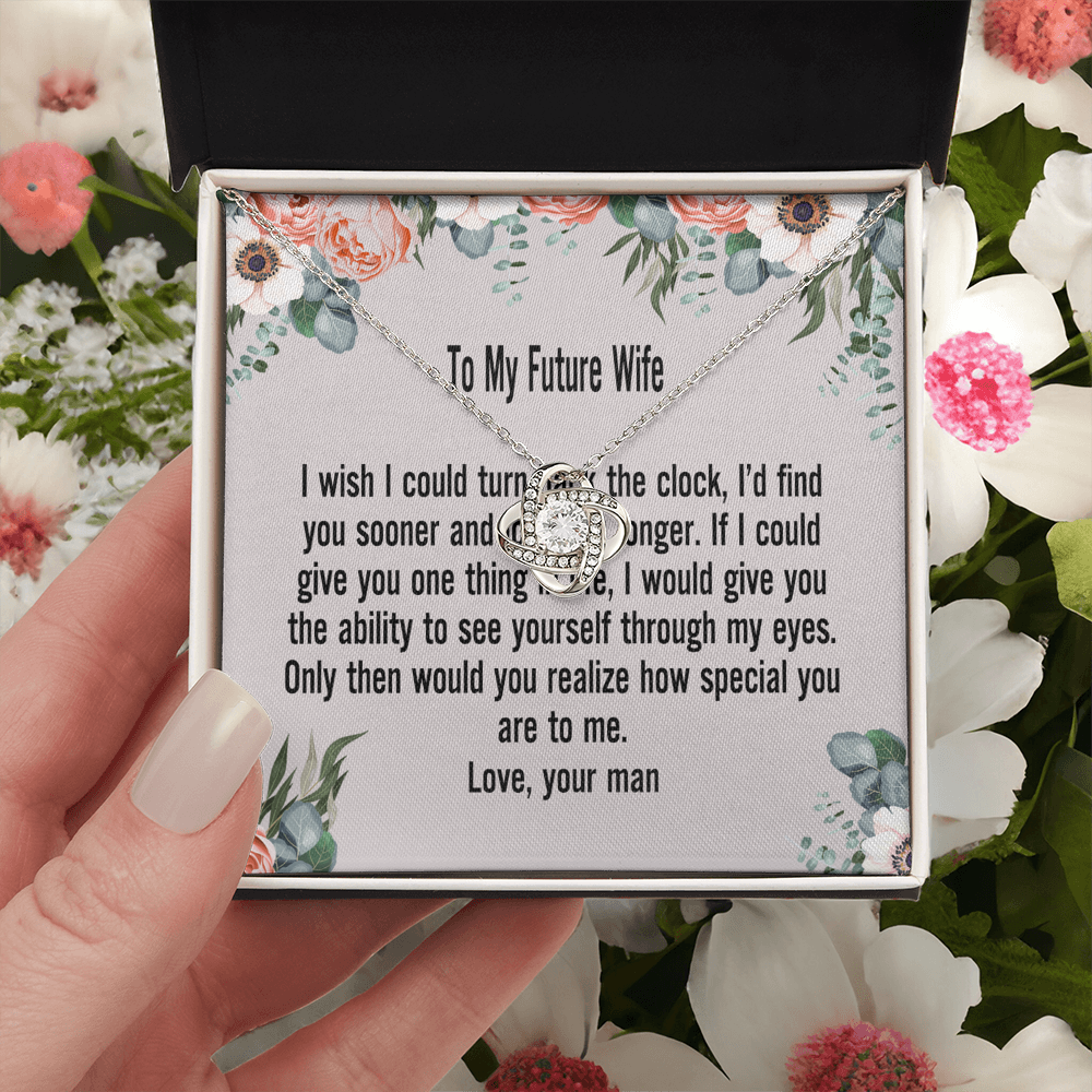 Gift For Wife Necklace, To My Future Wife Necklace From Husband, Wife Love Knot Necklace, Jewelry Gift For Women, Badass Wife Gift Necklace, Future Wife Gift Necklace Soulmate Gift Love Knot Pendant