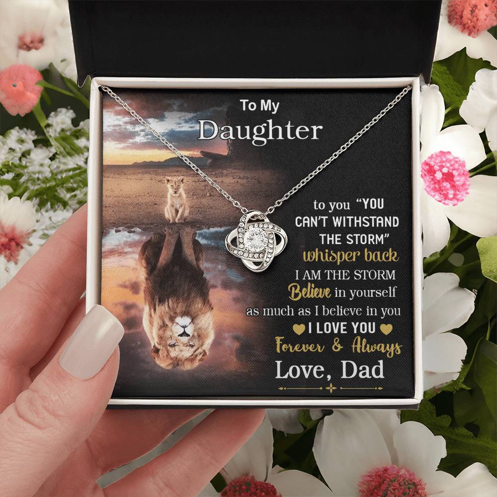 To My Beautiful Daughter Love Knot Necklace From Dad Necklace For Lion Daughters Necklaces With Love Knot Daughter Love Mother Gift A Necklaces Beautiful Jewelry Gift For Girls Little Girl Necklace