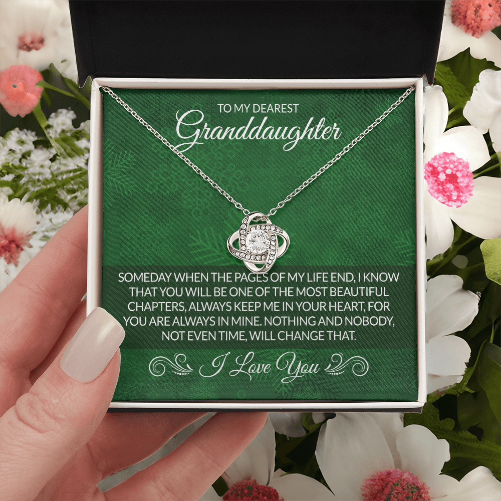 Granddaughter Gifts Necklace From Grandma Grandmother or Grandpa Grandfather - To My Dearest Granddaughter Graduation Birthday Pendant Jewelry Gift For Girls On Birthday, Graduation Gift, Christmas