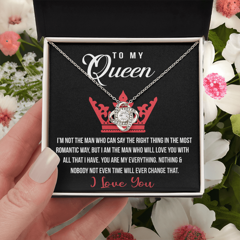 To My Queen Love Knot Necklace, Gift For Wife Girlfriend Soulmate Future Wife From Boyfriend, Husband, Girlfriend Gift Necklace - Jewelry Gift For Girls, Love Knot Pendant Gift For Girlfriend, Soulmate