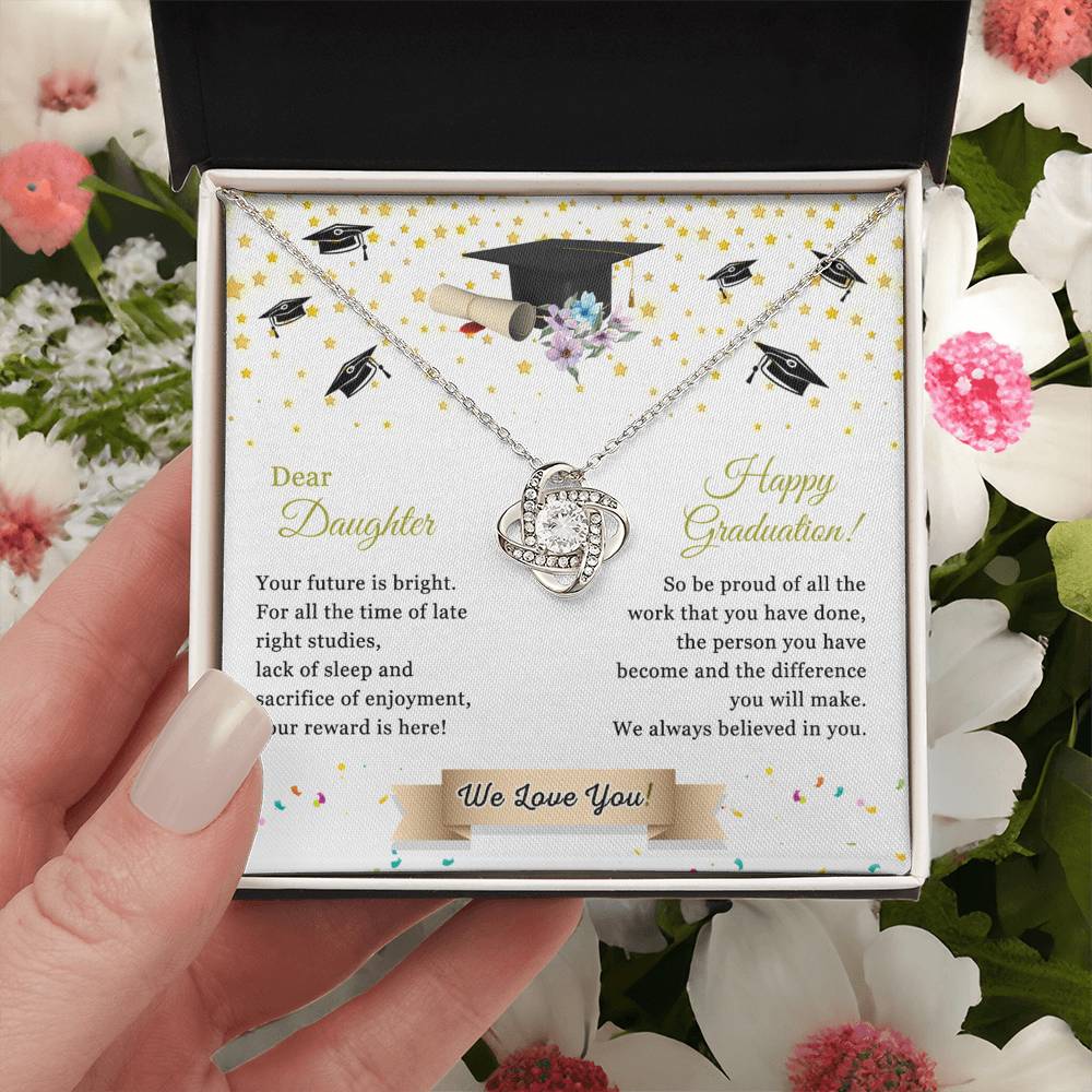 Graduation Gift for Her, To My Daughter Necklace From Parent We Love You Necklace, College Graduation Gifts Pendant For Daughter Graduation Necklaces High School Graduation Gift for Daughter
