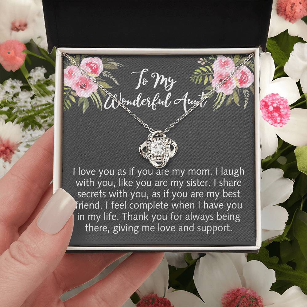 Wonderful Aunt Necklace, To My Wonderful Aunt Love Knot Necklace From Uncle Gift