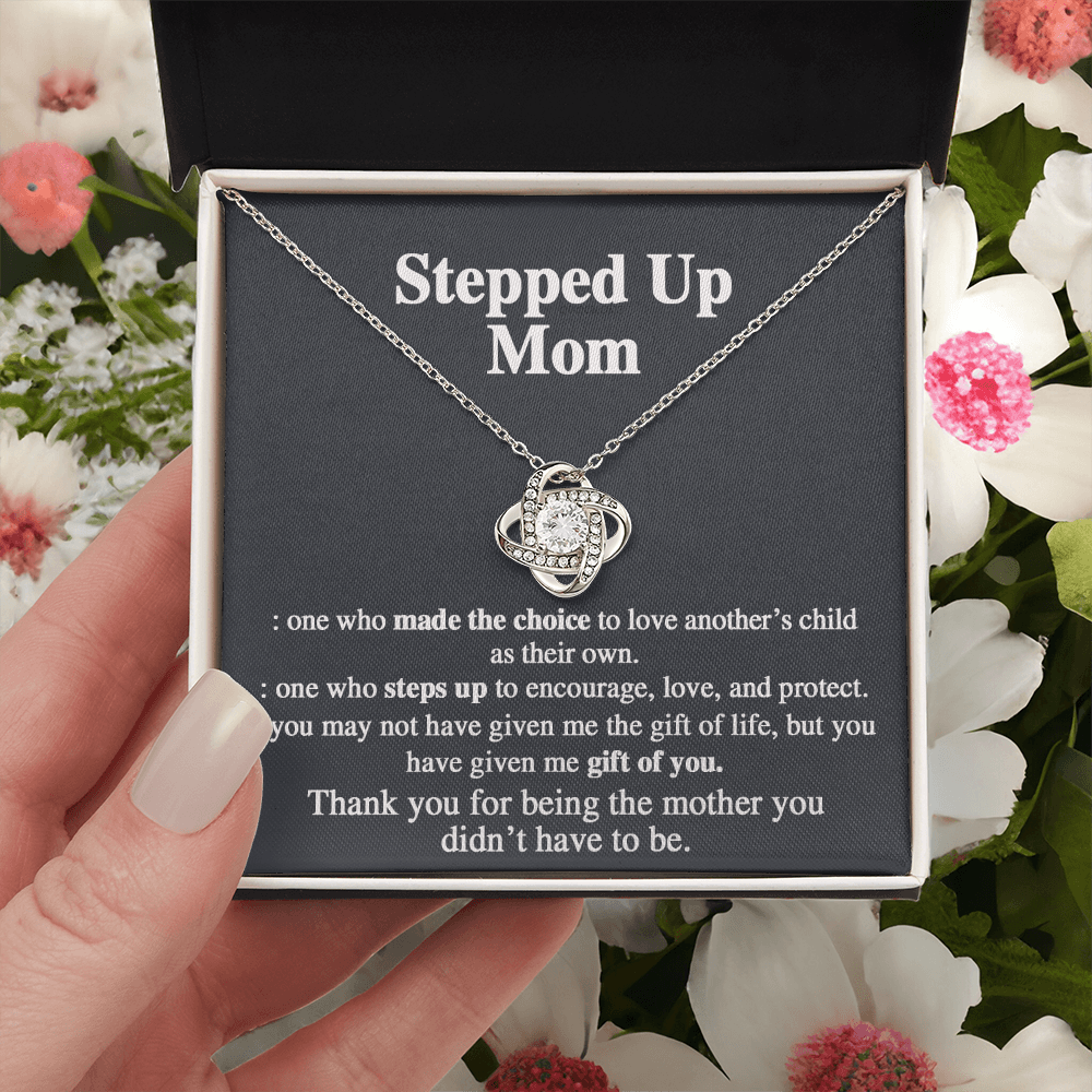 Stepped Mom Necklace, To My Steooed Up Mom Necklace Gift From Daugter, Stepped Up Mom Gift Necklace, Step Up Mommy Necklace To Daughter, Step Mom Jewelry Gift On Birthday, Mother's Day Necklace Gift