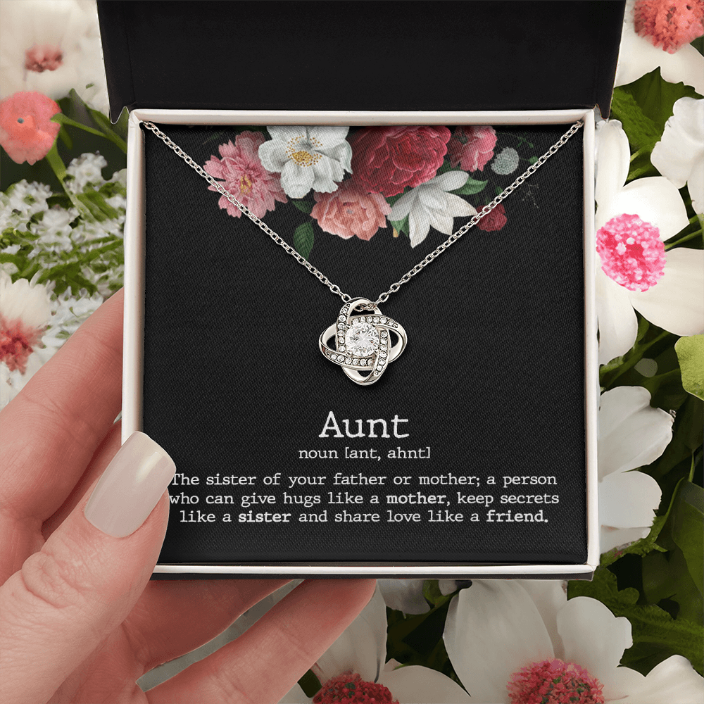 Aunt Love Knot Necklace Gift From Niece Aunt Gifts Necklace for Auntie Gifts Jewelry for Aunt Birthday Gifts Best Aunt Ever Aunt Necklace from Niece Aunt and Niece Necklace to My Aunt Jewelry Gifts
