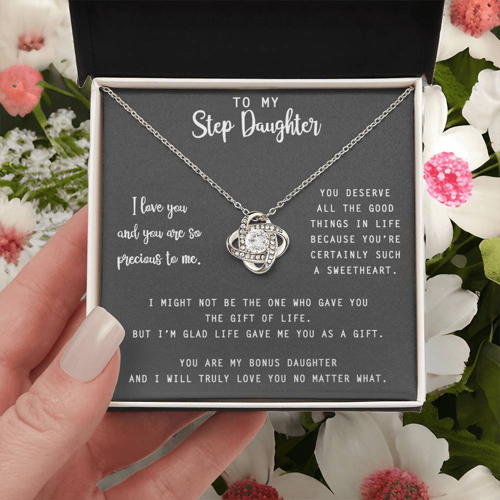 Bonus Daughter Gifts Necklace- Stepdaughter Gift From Stepmom, Daughter Necklace From Unbiological Mom, Step Daughter Gifts From Stepmom, To My Stepdaughter Necklace On Your Graduation Day Necklace