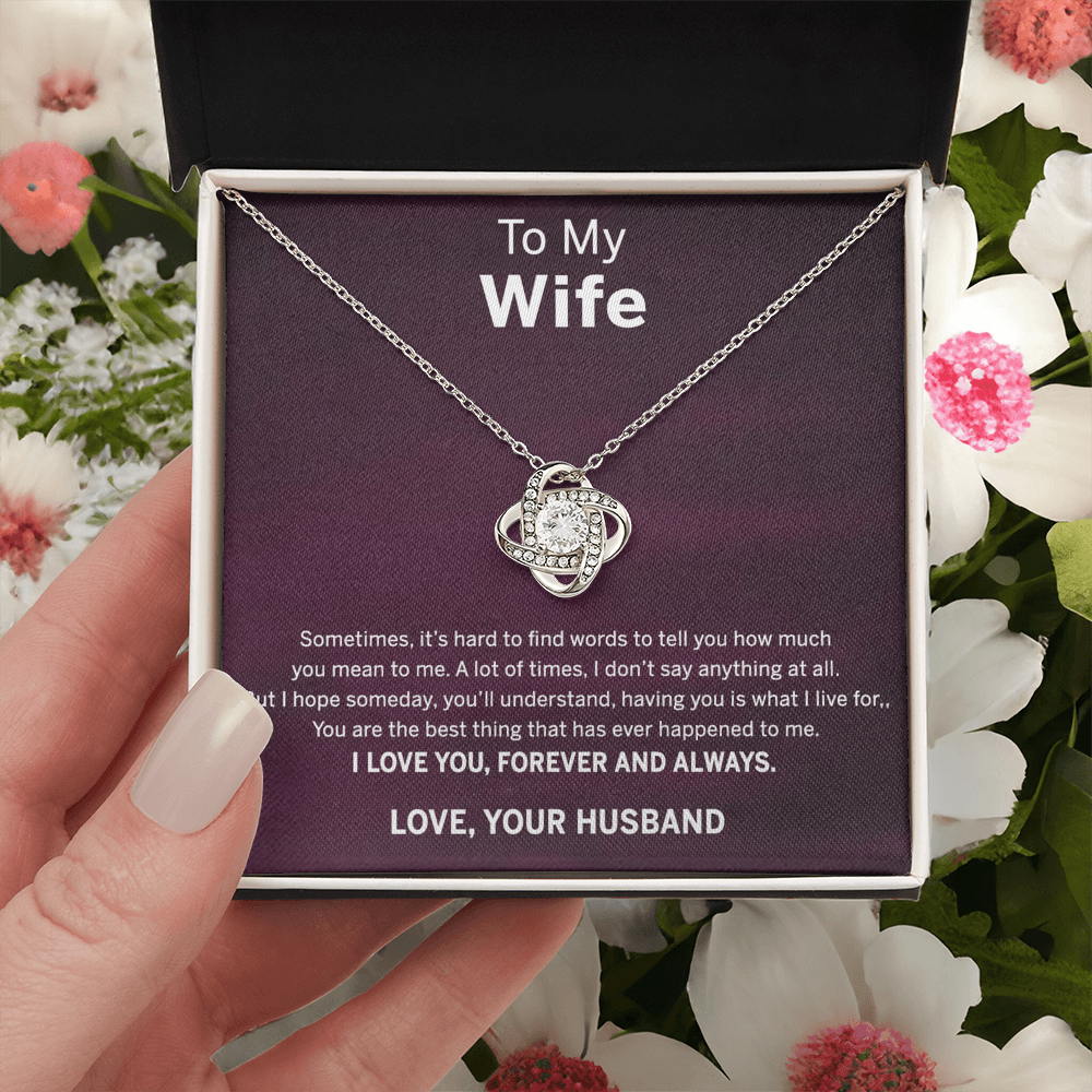 Forever And Always Necklace, To My Wife Necklace From Husband, Wife Love Knot Necklace, Jewelry Gift For Women, Badass Wife Gift Necklace, Future Wife Gift Necklace Soulmate Gift Love Knot Pendant