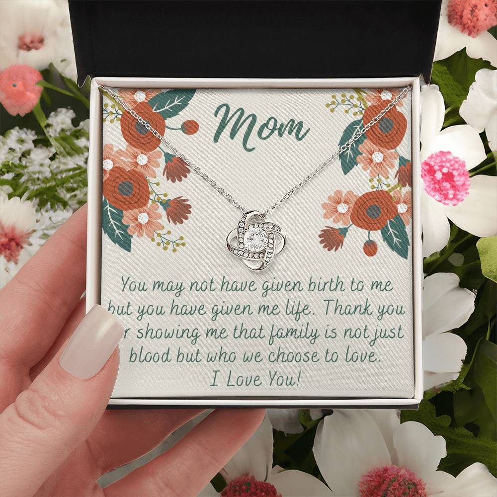 To My Mom Love Knot Necklace Gift for Stepmom Birthday Present Idea for Mother