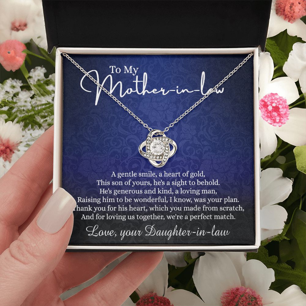 To My Mother in Law Gift Necklace, Mother in Law Love Knot Necklace Gift From Daughter In Law, Jewelry Gift For Women, To My Mother-in-law on Wedding Day Mother's day Necklace Gift Birthday For Mom