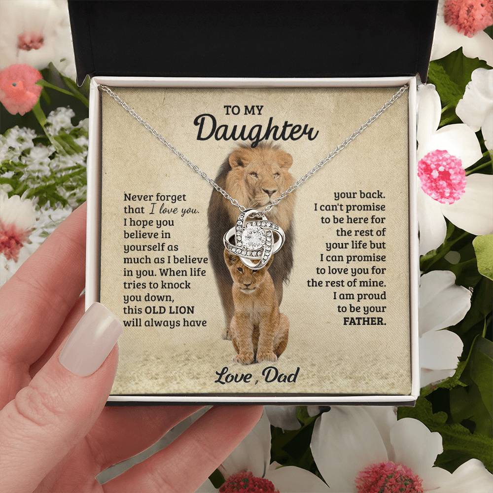To My Daughter Gift from Dad Old Lion Necklace For Daughter Jewelry for Women