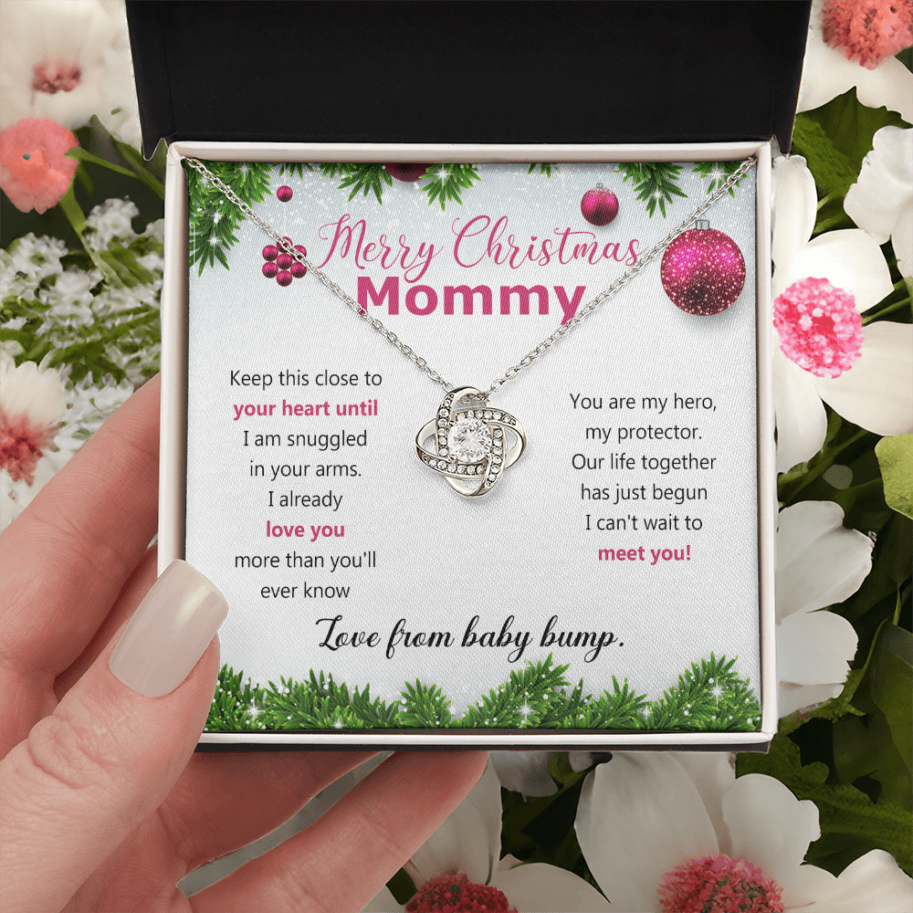 Mommy To Be Merry Christmas Present Necklace From Baby Bump First time mommy
