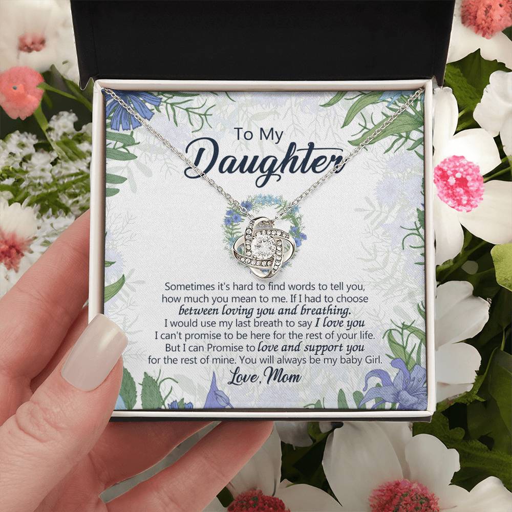 To My Beautiful Daughter Necklace Love Mom Mother And Daughter Necklace Pendant Gift, Mom To Daughter Necklace Gift On Birthday Gift Graduation for Her, Daughter Love You And Support Necklace