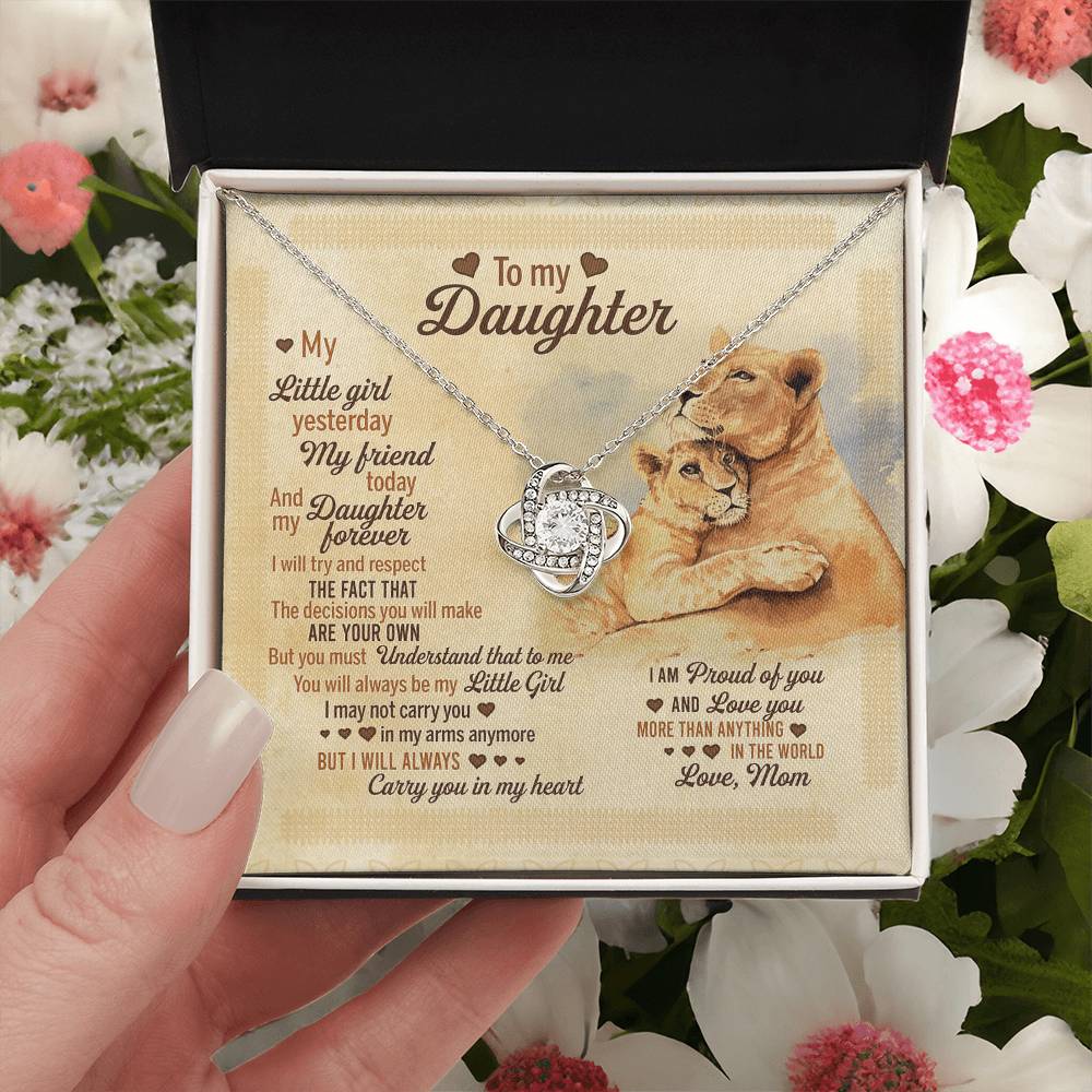 Mother To Daughter Gifts Necklace From Mommy, Mother Daughter Necklace, To My Daughter Necklace From Mom On Graduation Gift, Birthday Gift, Valentines, Christmas For Badass Daughter, Little Girl