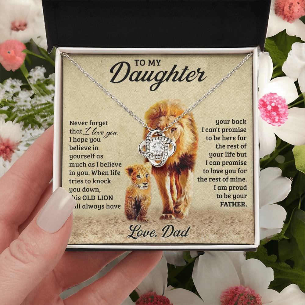 To My Daughter from Dad Old Lion Necklace Jewelry for Women Birthday Valentine