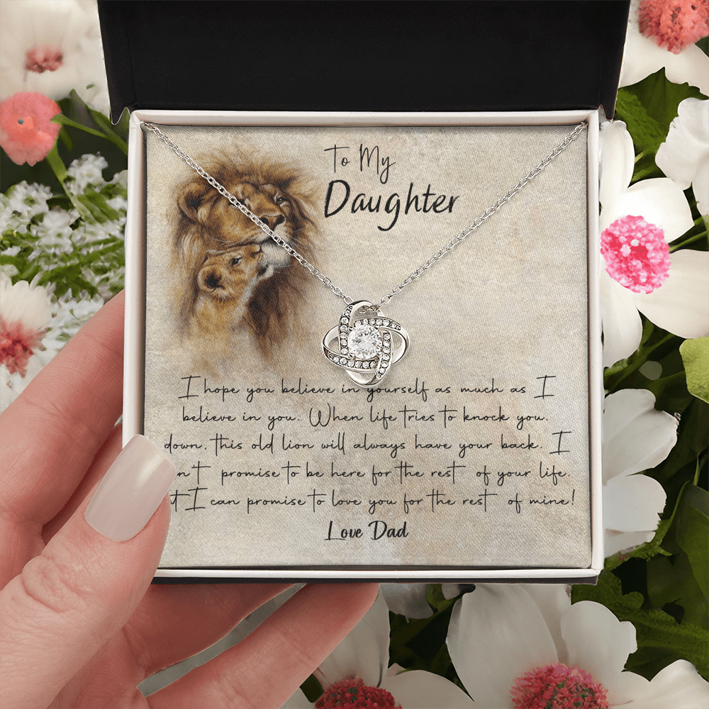 Lion To My Daughter Gift Necklace I Hope You Believe in Yourself Pendant, Dad and Daughter Necklace, Lion Daughter Gift Pendant Necklaces styles Jewelry Gift For Girls, Little Girl Necklace